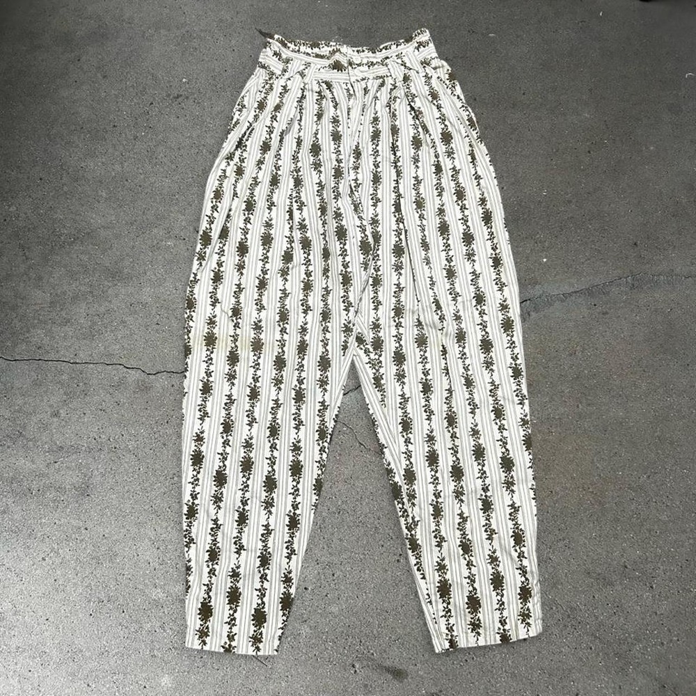 Women's vintage Cherokee cotton Native American print wide tapered pants